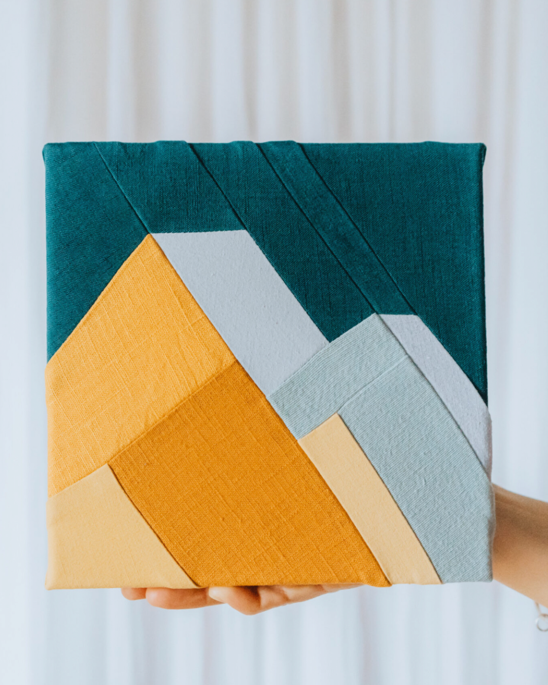 Mini tableau montagne Jaune & Bleu