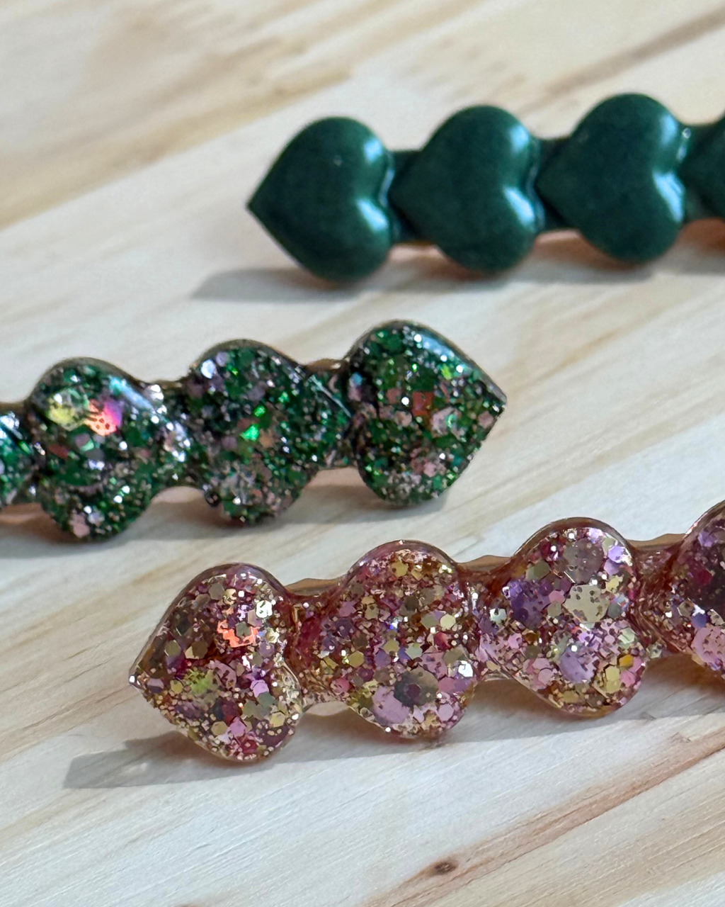 Barrette Coeurs (coloris au choix)
