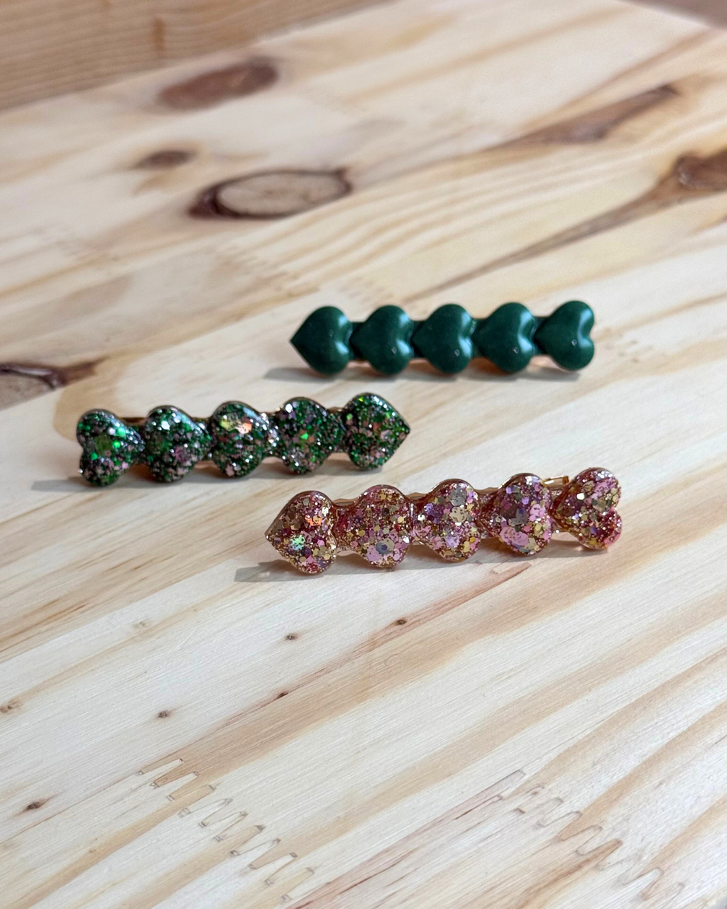 Barrette Coeurs (coloris au choix)